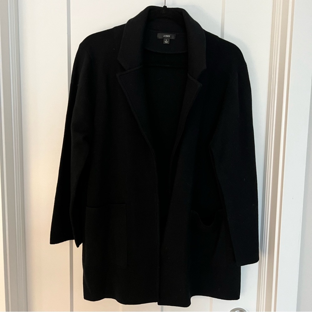 J crew sweater blazer black size large